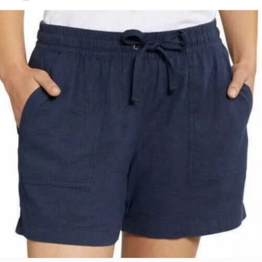 Nautica Women's Linen Blend Pull-On Short Navy XXL NWT